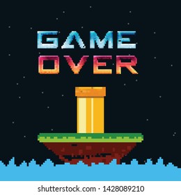 videogame game over concept. Vektor