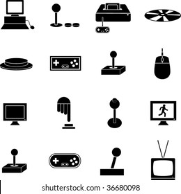 videogame gaming symbols set