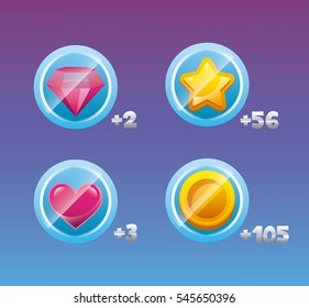 videogame interface with buttons. colorful design. vector illustration