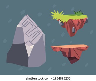 interfaz de videojuegos de piedra y tierra