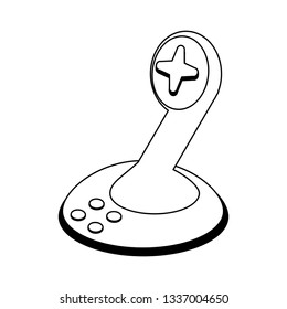 Videogame joystick controller in black and white