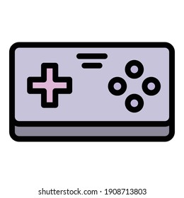 Videogame joystick icon. Outline videogame joystick vector icon for web design isolated on white background
