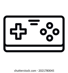 Videogame joystick icon. Outline videogame joystick vector icon for web design isolated on white background
