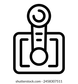 Videogame joystick icon outline vector. Digital controller. Gaming console accessory