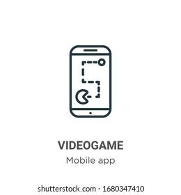 Icono vectorial de contorno de videojuego. Icono de videojuego negro en línea delgada, ilustración de elemento simple vector plano del concepto de aplicación móvil editable trazo aislado en fondo blanco