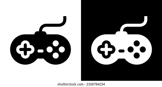 Videogame Pad. Game Pad. Icon in White and Black Version.