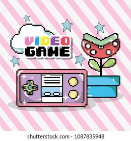 Videogame pixel cartoons