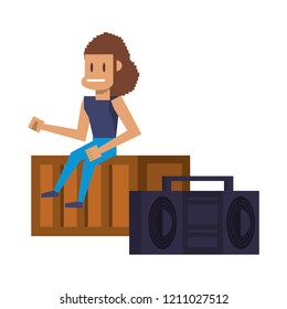 Videogame pixelated cartoon