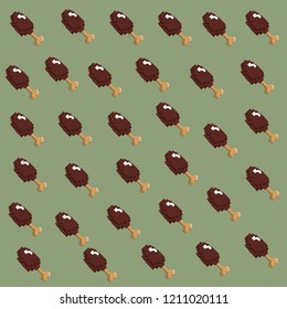 Videogame pixelated chicken thigh background