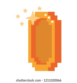 Videogame pixelated coin