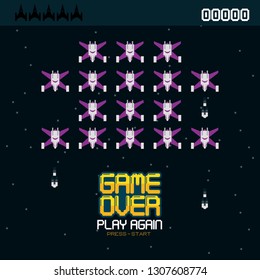 Videogame pixelated concept
