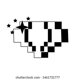 Videogame pixelated diamond fortune symbol isolated vector illustration graphic design