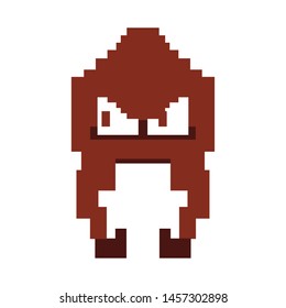 Videogame pixelated enemy isolated icon vector illustration graphic design
