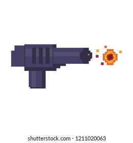 Videogame pixelated handgun