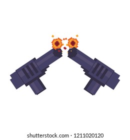 Videogame pixelated handguns