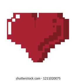 Videogame pixelated heart