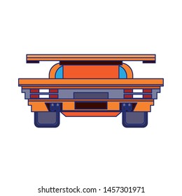 Videogame pixelated racing car frontview symbol vector illustration graphic design