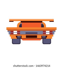Videogame pixelated racing car frontview symbol vector illustration graphic design