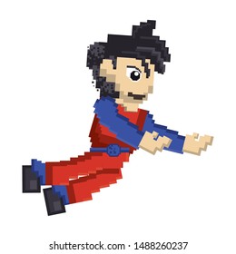 videogame pixelated retro art digital entertainment, arcade character isolated cartoon vector illustration graphic design