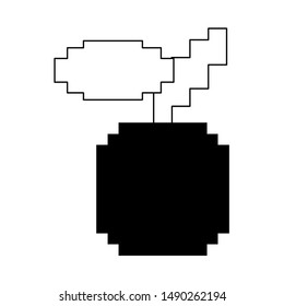 videogame pixelated retro art digital entertainment, cherry isolated cartoon vector illustration graphic design