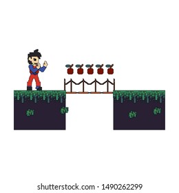 videogame pixelated retro art digital entertainment, arcade character play mode cartoon vector illustration graphic design