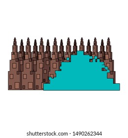 videogame pixelated retro art digital entertainment, bush with wooden fence cartoon vector illustration graphic design