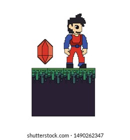 videogame pixelated retro art digital entertainment, arcade character play mode cartoon vector illustration graphic design