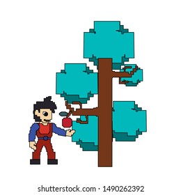 videogame pixelated retro art digital entertainment, arcade character play mode cartoon vector illustration graphic design