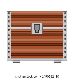videogame pixelated retro art digital entertainment, wooden coffer isolated cartoon vector illustration graphic design