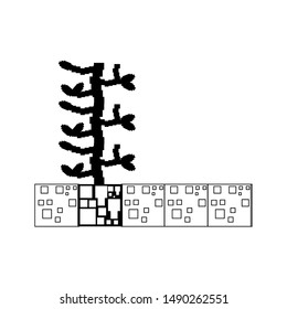 videogame pixelated retro art digital entertainment, fantasy stairs cartoon vector illustration graphic design