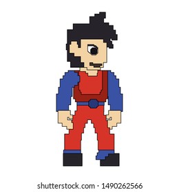 videogame pixelated retro art digital entertainment, arcade character isolated cartoon vector illustration graphic design