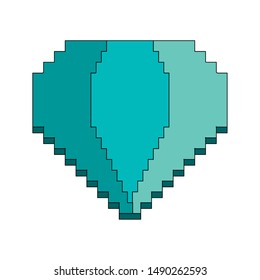 videogame pixelated retro art digital entertainment, diamond isolated cartoon vector illustration graphic design