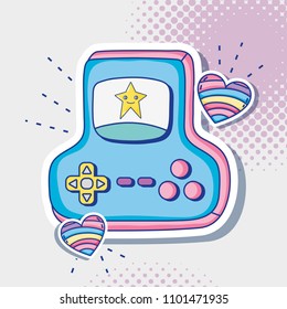 Videogame retro console cartoon