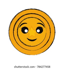 videogame star coin  vector illustration