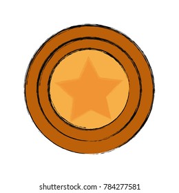 videogame star coin  vector illustration