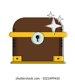 Videogame wooden box cartoon