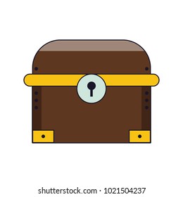 Videogame wooden chest cartoon