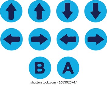 videogames cartoon button set (blue)