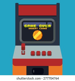 Videogames design over blue background, vector illustration.