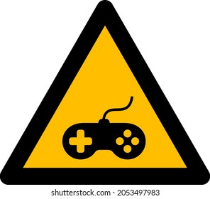 Videogames warning vector illustration. Flat illustration iconic design of videogames warning, isolated on a white background.