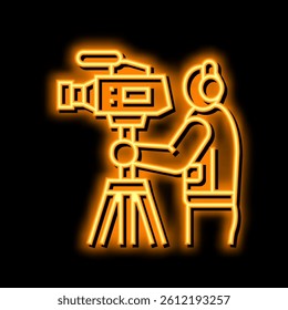videographer business neon light sign vector. videographer business illustration