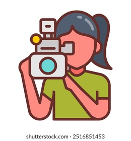 Videographer Filled Icons , Vector illustration