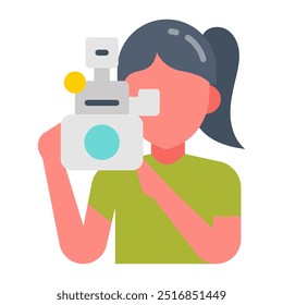 Videographer Flat Icons, Vector illustration