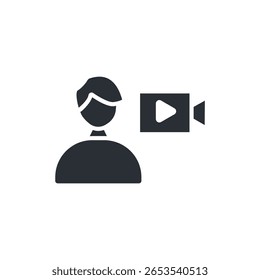 videographer icon collection .design style with background
