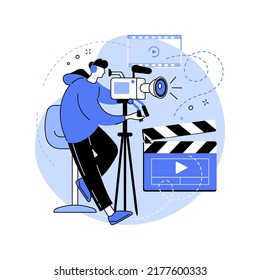 Videographer isolated cartoon vector