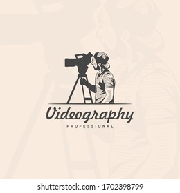 Videographer logo design Premium Vector