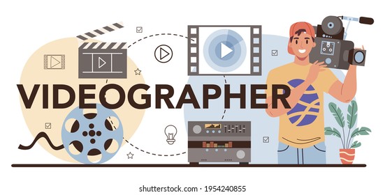 Videographer-Typografie-Header Videoproduktion, Filmen und Editieren.