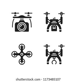 videography icon. 4 videography vector icons set. drone icons for web and design about videography theme
