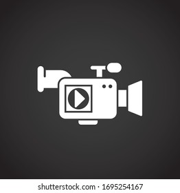 Icono relacionado con la fotografía en segundo plano para diseño gráfico y web. Símbolo de concepto de ilustración creativa para aplicación web o móvil.