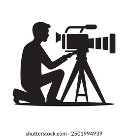 Videography silhouette illustration vector art 